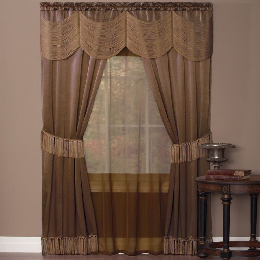 Ben&Jonah Collection Halley 6 Piece Window Curtain Set - 56x84 - Taupe